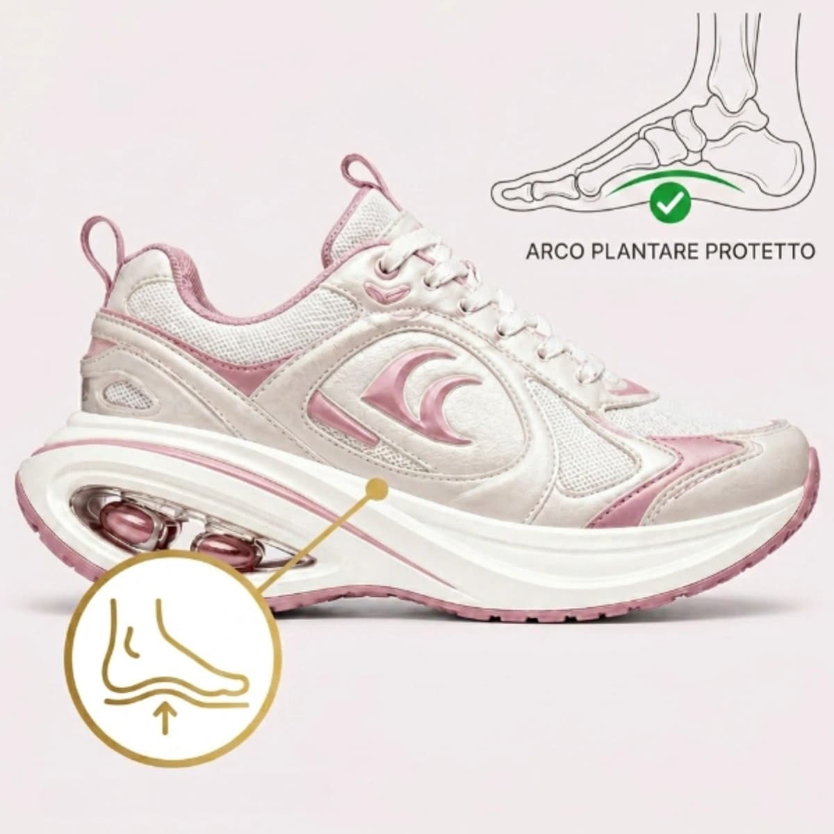 Supporto anatomico per arco plantare e tallone